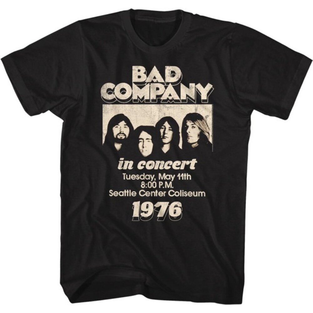 Bad Company Live In Concert 1976 Rock Band Graphic Shirt 89